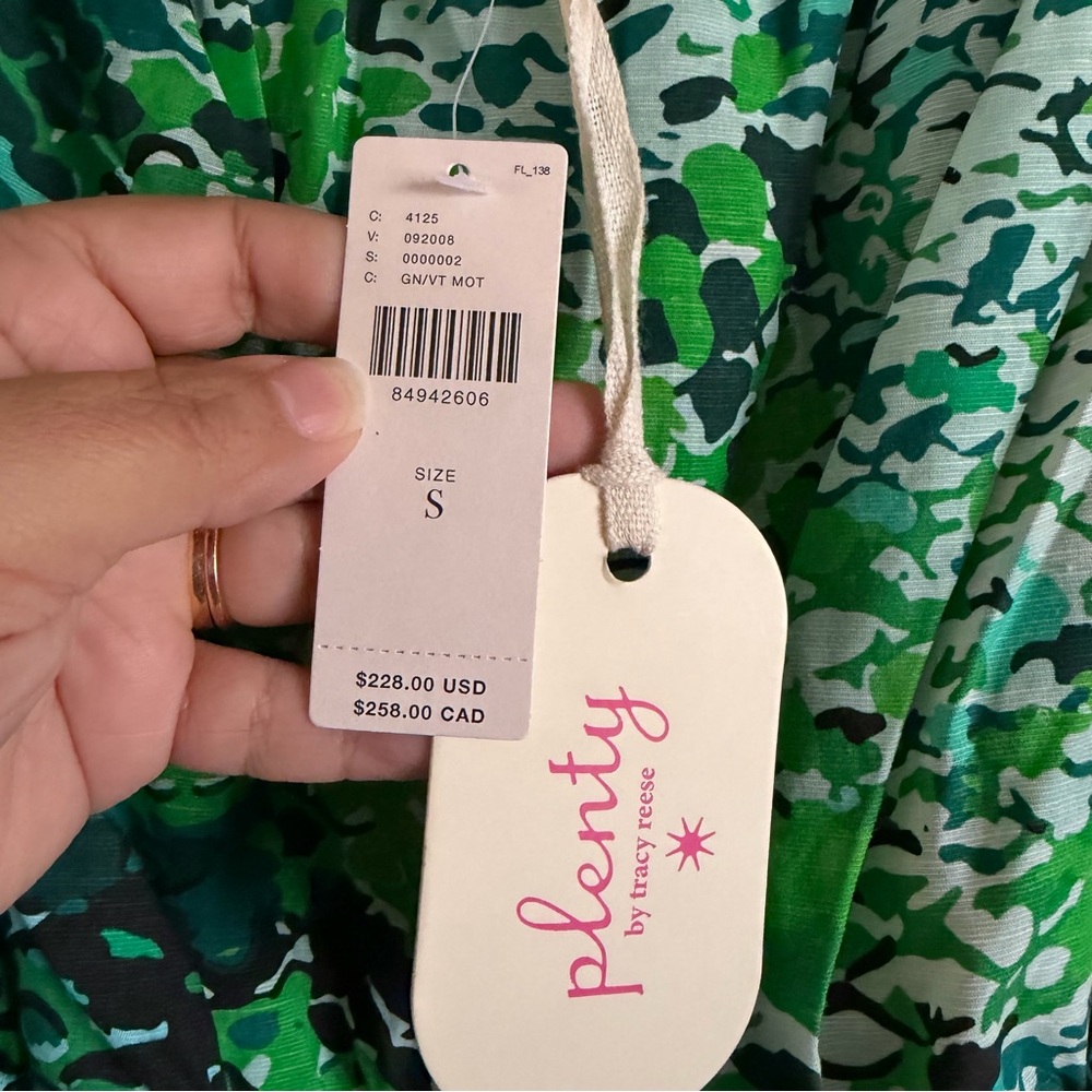 Anthropologie Plenty Green Python Print Romper wi… - image 6